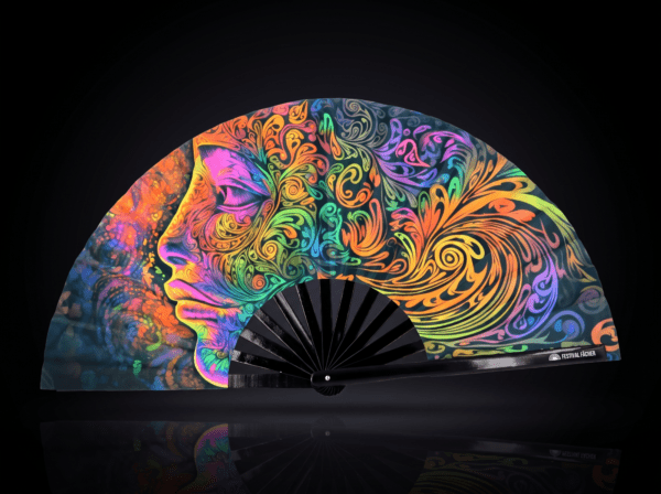 Festival Fan „Psychedelic Wirbel Bunt“ pro psytrance a Goa