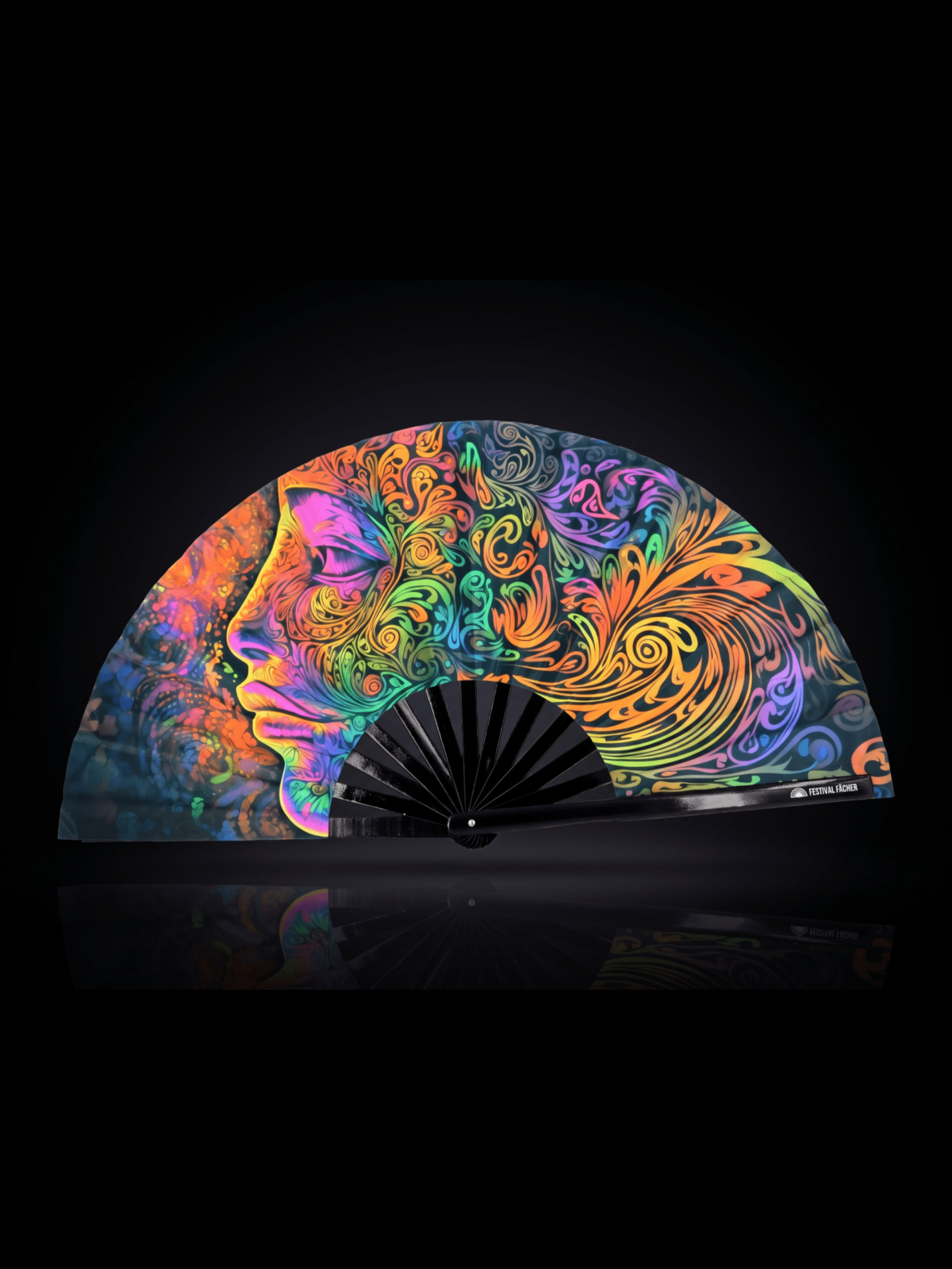Festival Fan „Psychedelic Wirbel Bunt“ pro psytrance a Goa