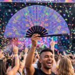 Festival Fan Psychedelic Mandala fialový pro psytrance a Rave, Zobrazení 4