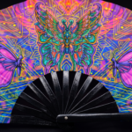 Festival Fan „Motýlí mandala, fialový“ pro psytrance a festivaly, Zobrazení 5