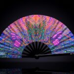 Festival Fan „Motýlí mandala, fialový“ pro psytrance a festivaly, Zobrazení 1