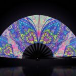 Festival Fan s motivem motýlí mandaly v tyrkysové barvě pro psytrance a Rave, Zobrazení 1