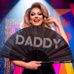Festival Fan „DADDY“ v černé barvě, doplněk pro Rave a Pride, Zobrazení 5