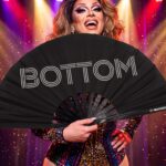 Festival Fan „BOTTOM“ v černé barvě, doplněk na CSD a Rave, Zobrazení 5