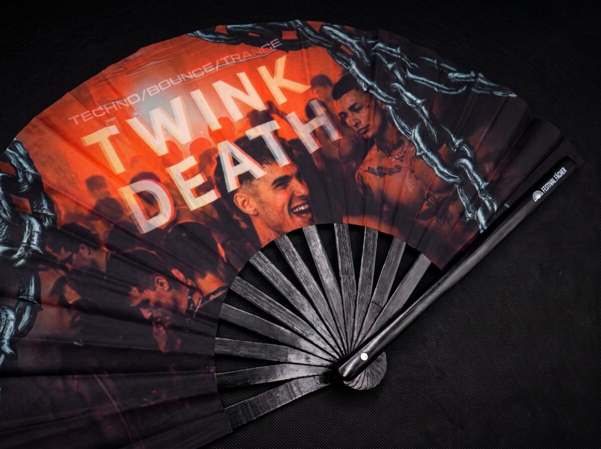 Festival Fan „TWINK DEATH“, černý, pro Techno a Rave, Zobrazení 5