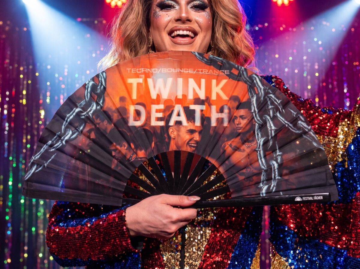 Festival Fan „TWINK DEATH“ – černý, pro Techno a Rave, Zobrazení 5