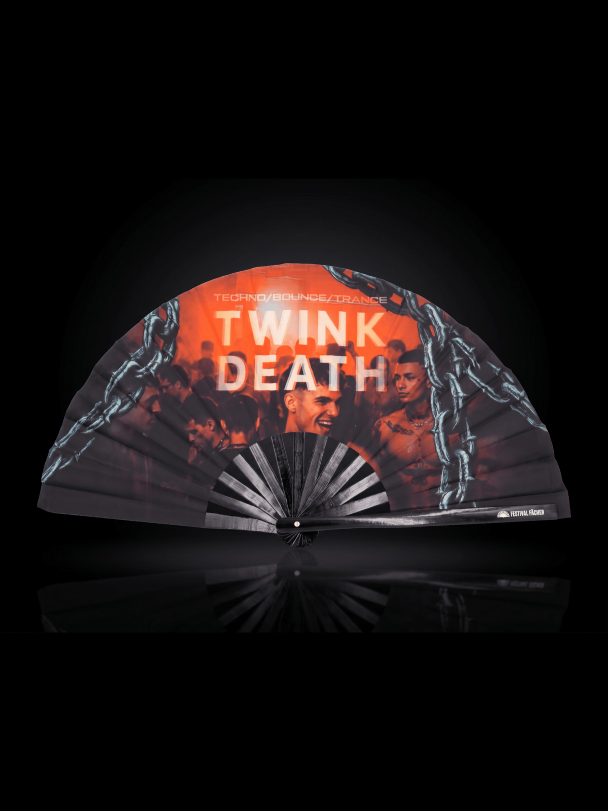 Festival Fan „TWINK DEATH“ – černý, pro Techno a Rave