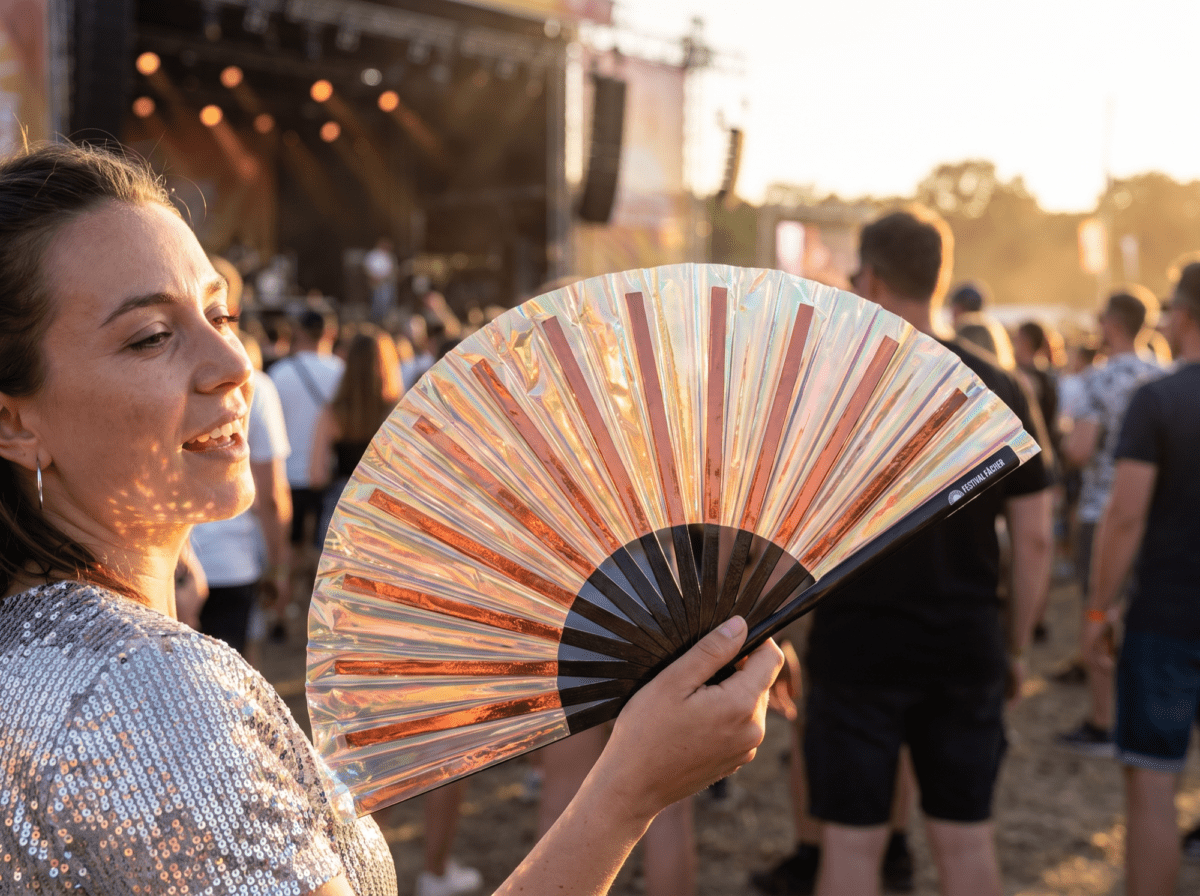 Festival Fan z mědi s holografickým efektem pro festivaly a Rave party, Zobrazení 3