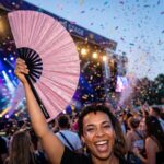 Festival Fan „Rosa s třpytkami“ pro festivaly a večírky, Zobrazení 4