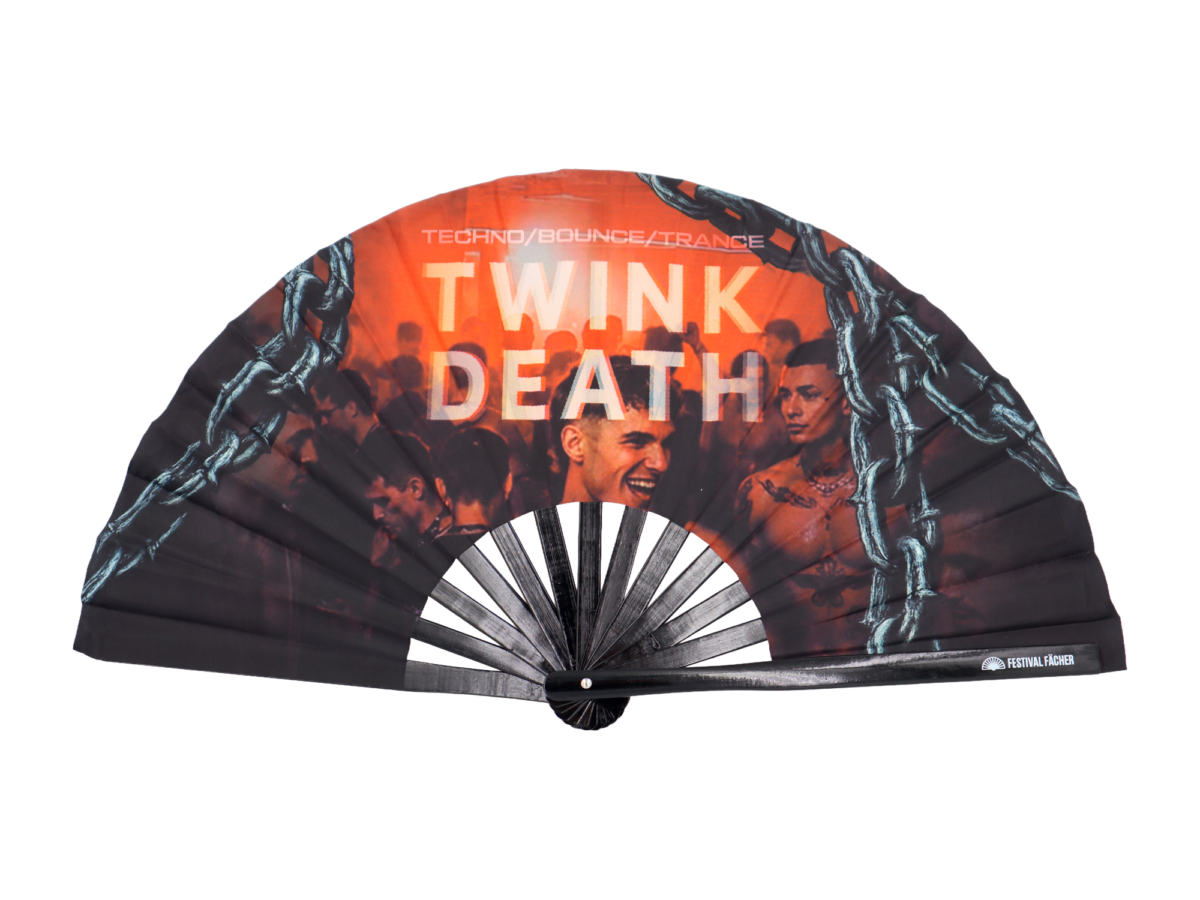 Festival Fan „TWINK DEATH“, černý, pro Techno a Rave, Zobrazení 6